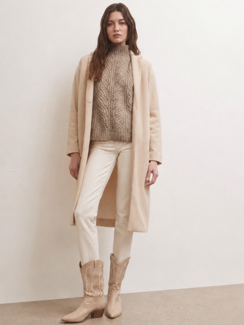 Z Supply Mason Knit Coat XL Light Oatmeal Heather Longline